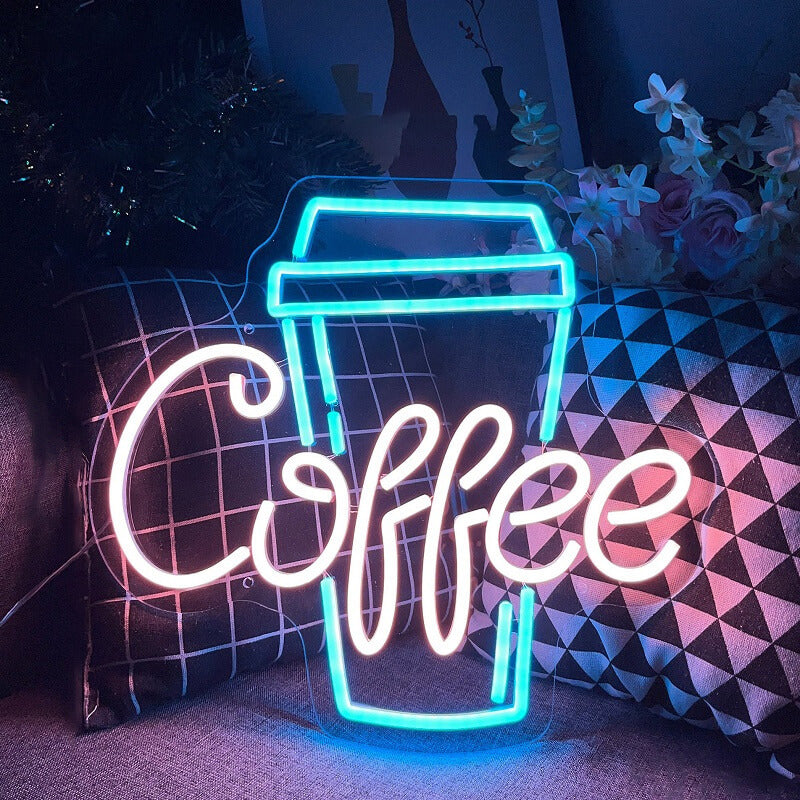 cute coffee shop wall decor neon sign roomtery