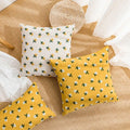 cute little embroidered daisy flower cotton decorative cushion cover roomtery