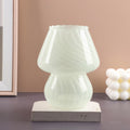 cute aesthetic mushroom shaped striped glass vase and candle holder