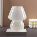 cute aesthetic mushroom shaped striped glass vase and candle holder