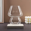 cute aesthetic mushroom shaped plain glass vase and candle holder