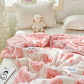 cute pink hearts print quilt blanket kidcore aesthetic bedroom decor roomtery