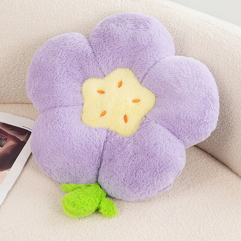 cute cherry flower plush throw pillow roomtery