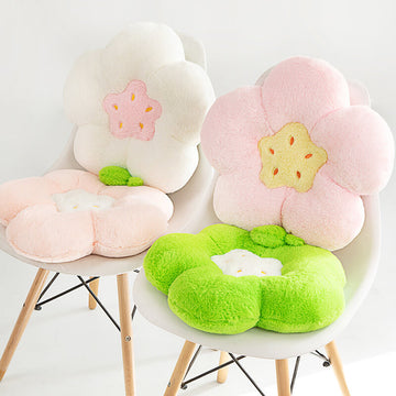cute cherry flower plush throw pillow roomtery