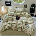 cute sage green little hearts pattern print bedding duvet cover set roomtery