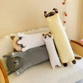 cute sausage Siamese, Burmese and British Shorthair cat plush throw pillow 