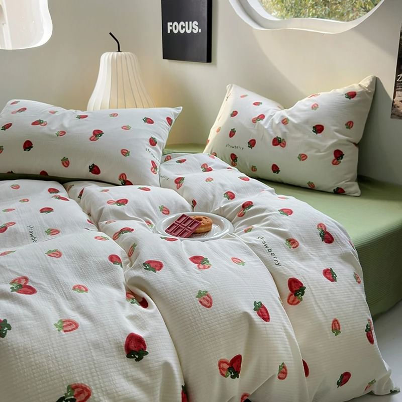 Cute Strawberry Print Bedding Set Roomtery