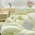 cute striped bedding duvet cover set in pastel color roomtery aesthetic room decor