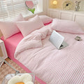 cute striped bedding duvet cover set in pastel color roomtery aesthetic room decor