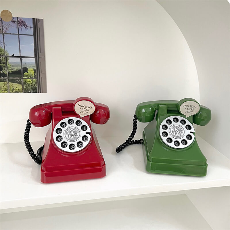 kawaii aesthetic cute vintage telephone-shaped desk decor mini box roomtery