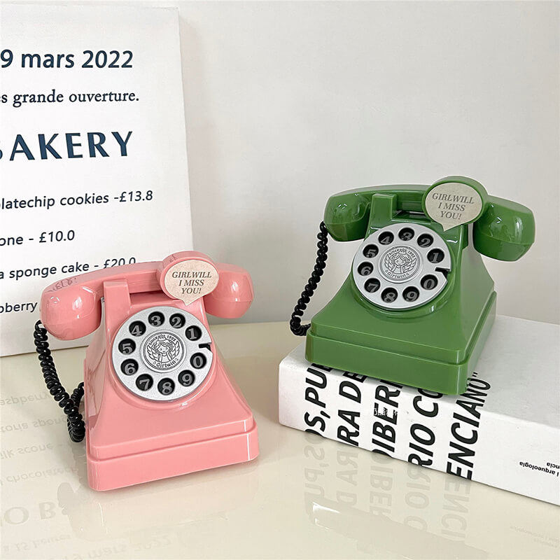 kawaii aesthetic cute vintage telephone-shaped desk decor mini box roomtery