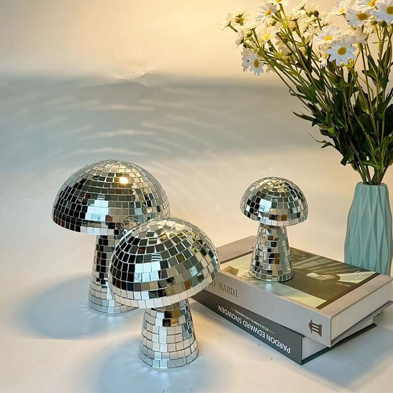 disco mushroom mirror disco ball danish pastel aesthetic decor roomtery