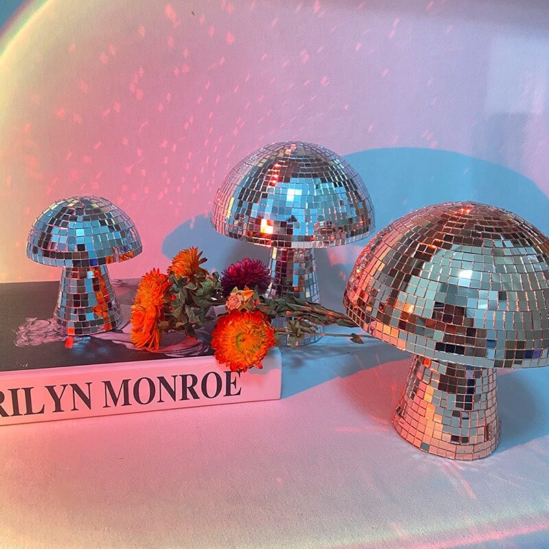 disco mushroom mirror disco ball danish pastel aesthetic decor roomtery