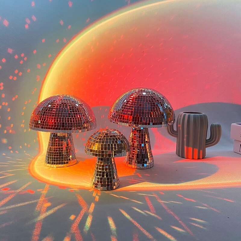 Pink Mushroom Disco Balls 