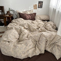 brown shades floral print bedding duvet cover set dark academia aesthetic room decor roomtery