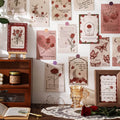 vintage pale roses prints wall collage postcards set roomtery