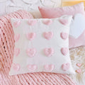 cute coquette aesthetic plush throw cushion covers with plush hearts