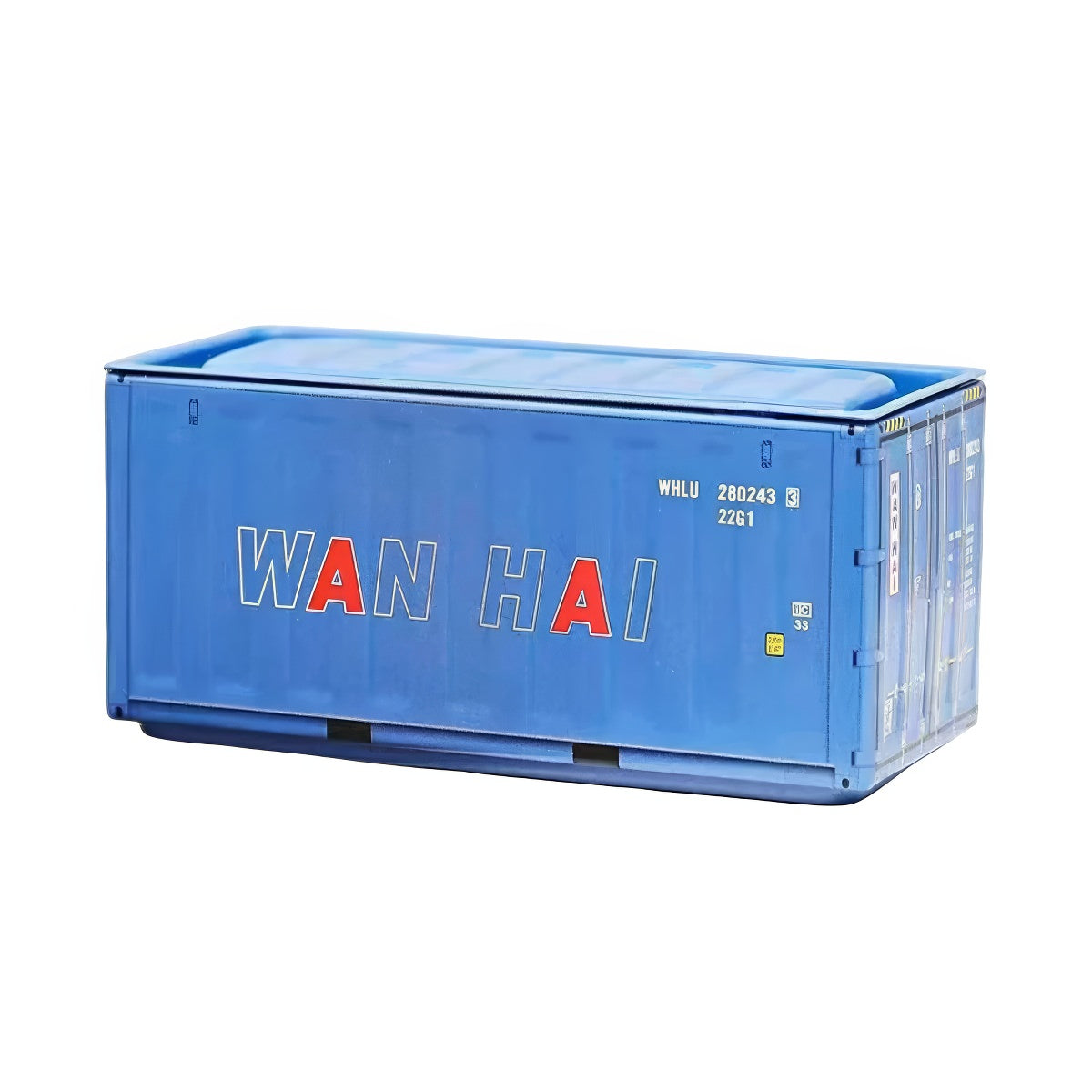 Mini shipping container iron storage box with realistic branding and colorful designs