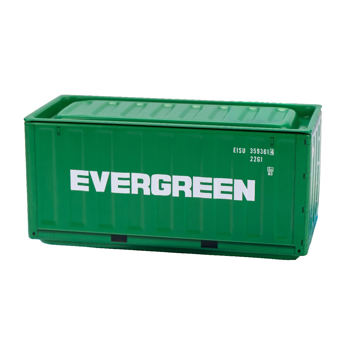 Mini shipping container iron storage box with realistic branding and colorful designs