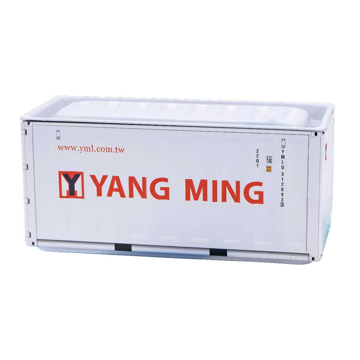 Mini shipping container iron storage box with realistic branding and colorful designs