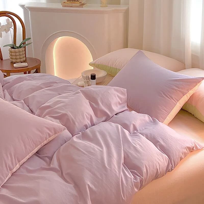 pastel dusty shades color 100 cotton bedding duvet cover set roomtery