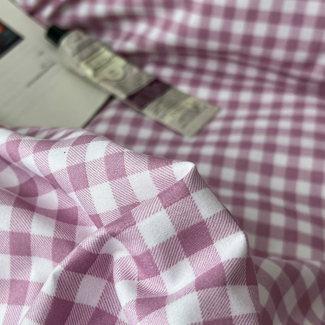 dusty purple classic gingham check pattern print aesthetic bedding duvet cover set
