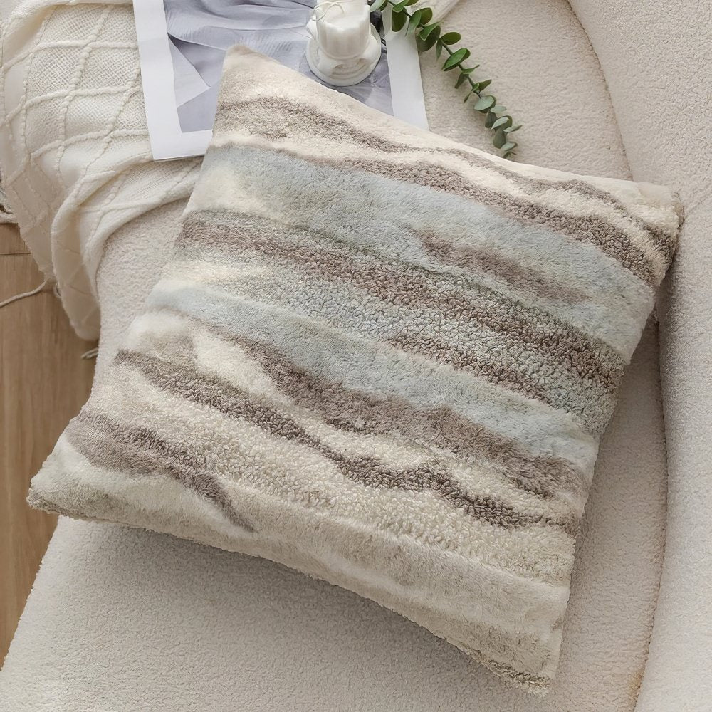 earthy tones boho minimalist aesthetic plush cushion cover