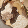 earthy tones tufted accent rug