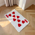 tufted accent rug shaped in a form of eight of earts playing card 