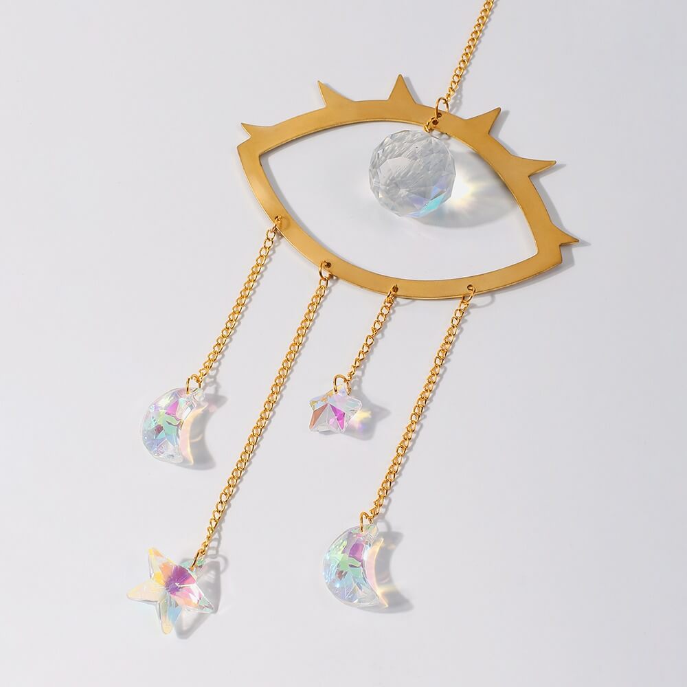 eye shaped golden frame aesthetic sun catcher roomtery