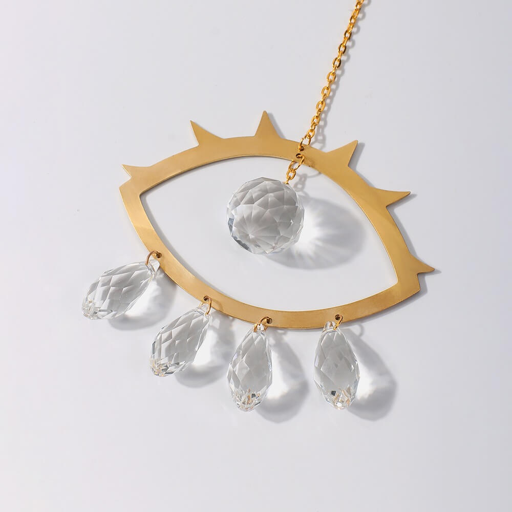 eye shaped golden frame aesthetic sun catcher roomtery