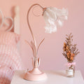 fairycore aesthetic flower shaped desk top table lamp with leaves and flower shaped shade