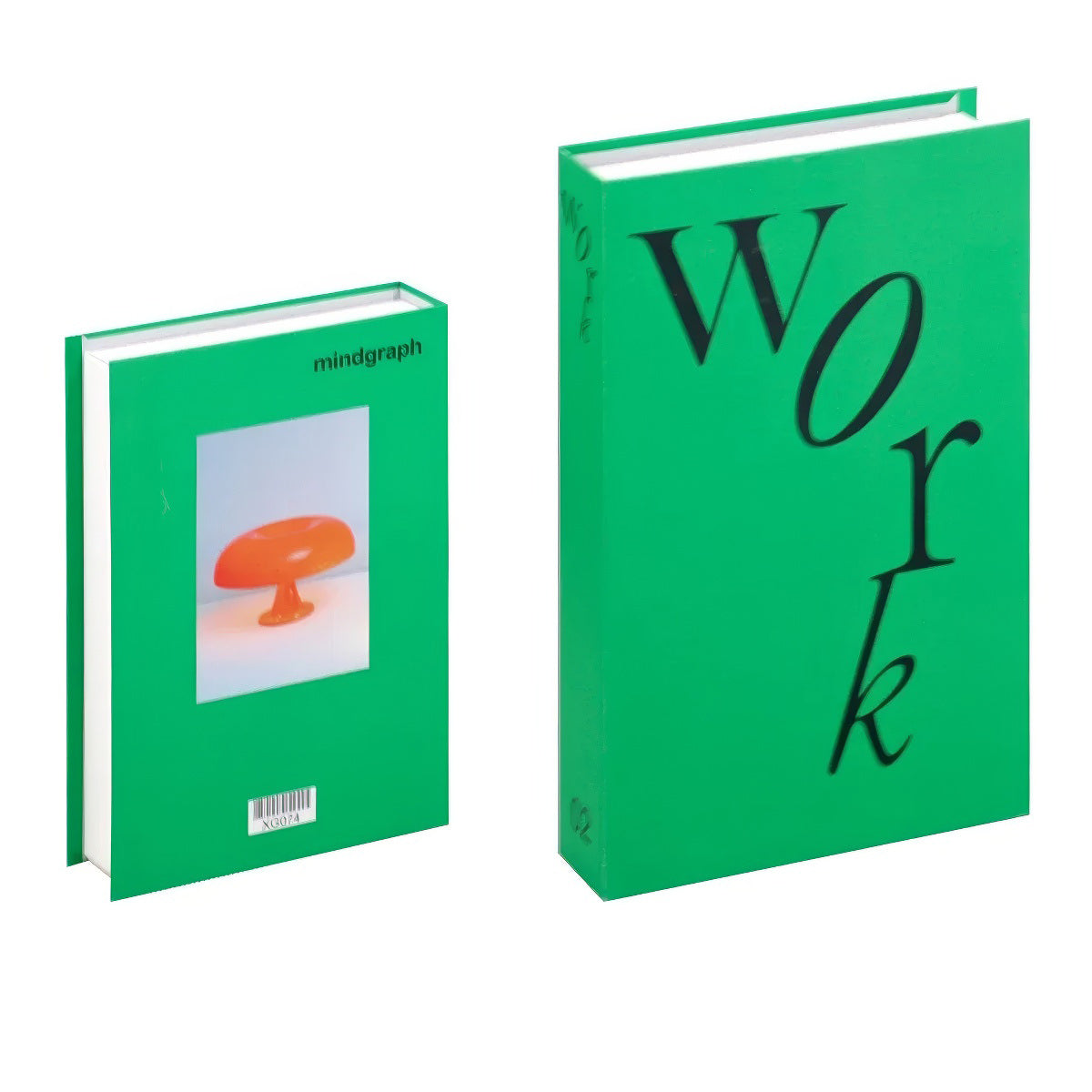 Decorative faux book storage box designed as a colorful hardcover book with a hidden storage compartment for organizing small household items while decorating shelves and tables