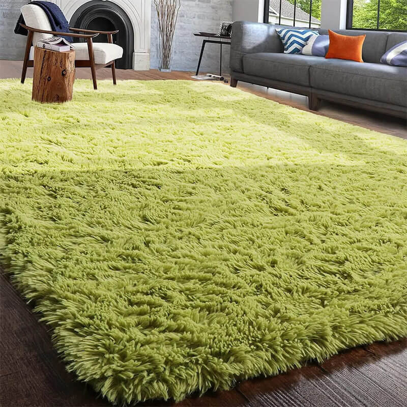 fluffy carpet green grass soft furry area rug roomtery