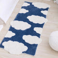 cute white clouds an blue sky print tufted accent bedside rug roomtery