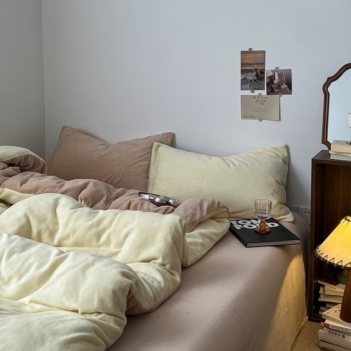 fluffy fleece warm bedding set for winter