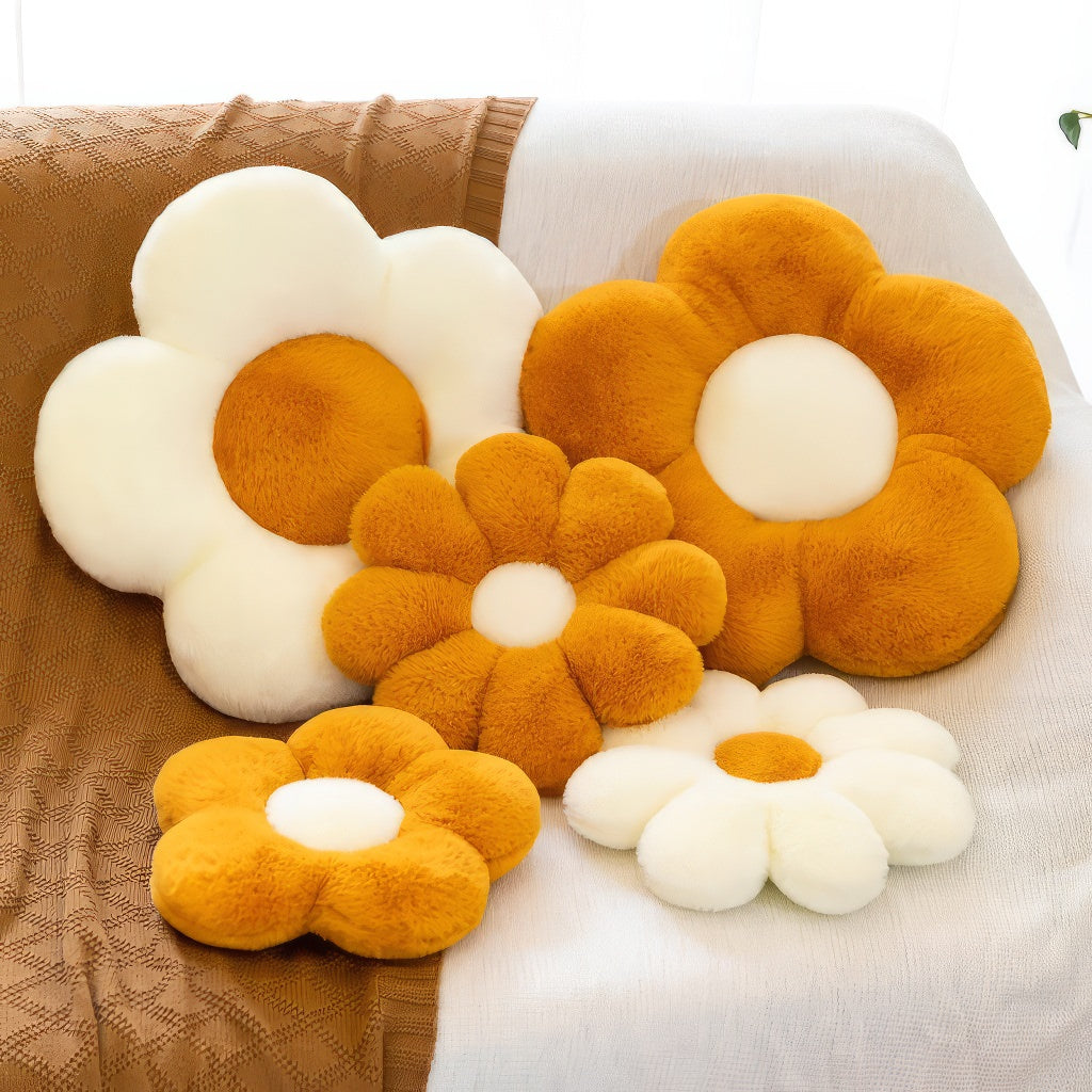 furry plush flower shaped decorative pillow fall decor throw cushion