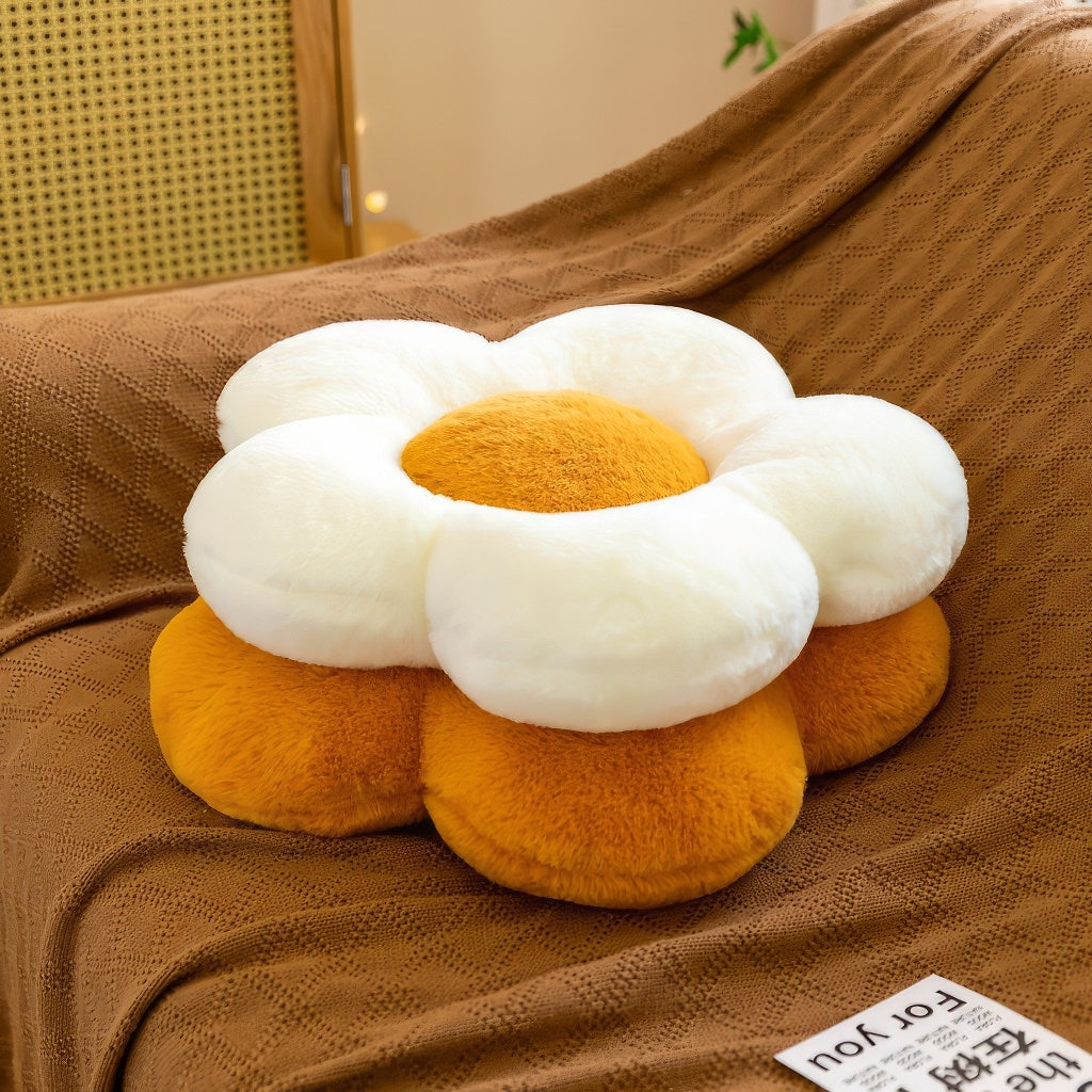 furry plush flower shaped decorative pillow fall decor throw cushion