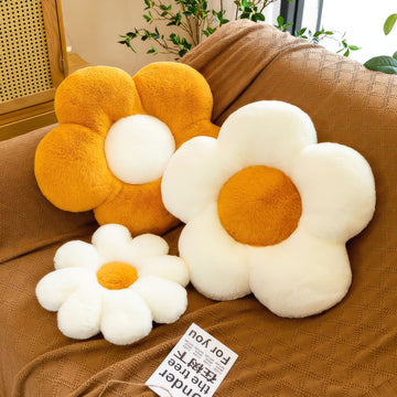 furry plush flower shaped decorative pillow fall decor throw cushion