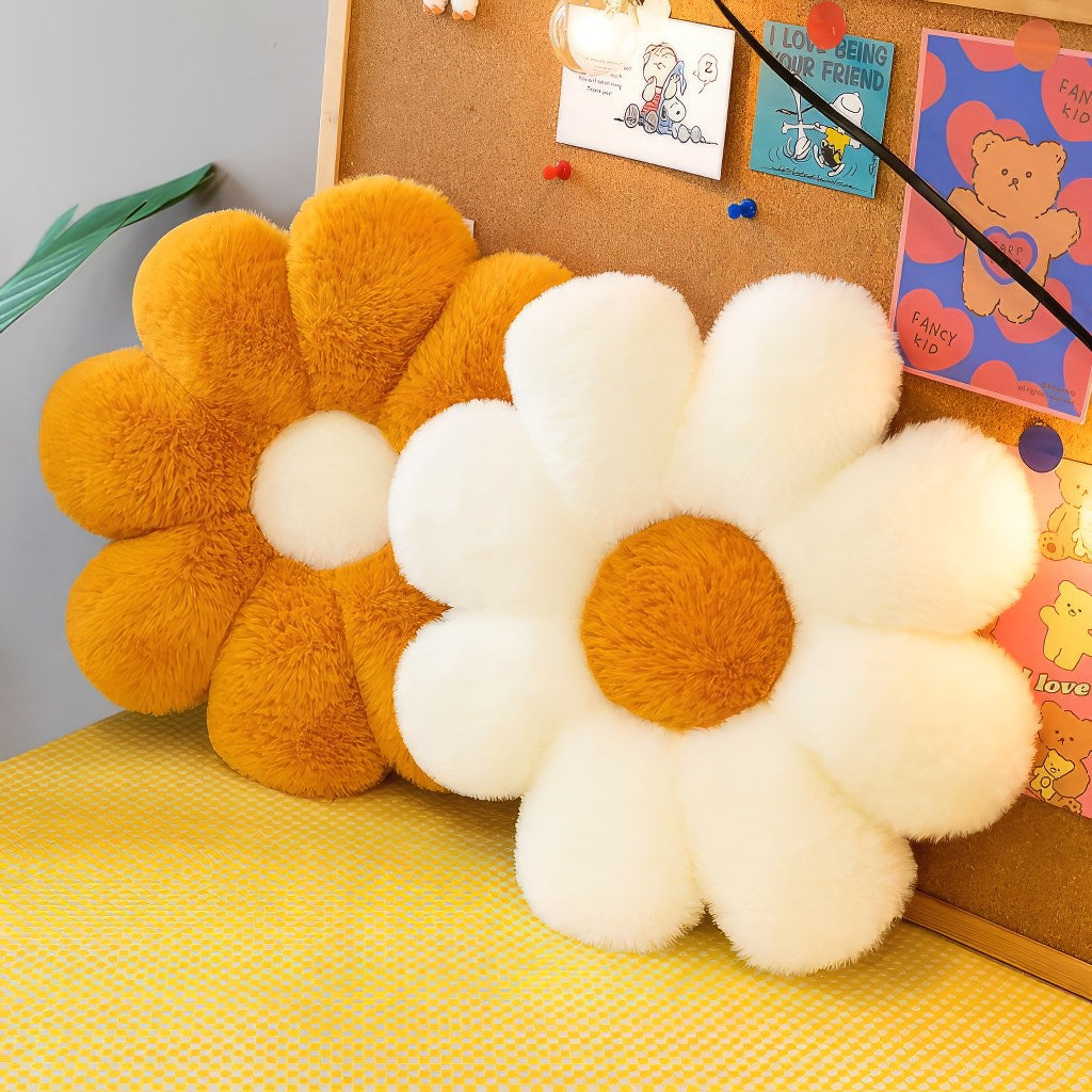 furry plush flower shaped decorative pillow fall decor throw cushion