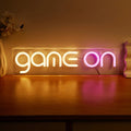 game on yellow and pink acrylic based wall hanging led neon sign roomtery aesthetic room decor