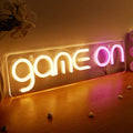 game on yellow and pink acrylic based wall hanging led neon sign roomtery aesthetic room decor