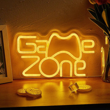 game zone yellow light streaming and blogging wall led neon sign roomtery aesthetic room decor