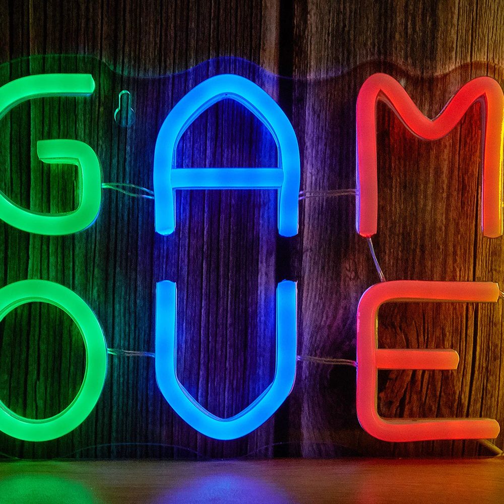 game over multicolor led neon wall sign roomtery aesthetic room decor