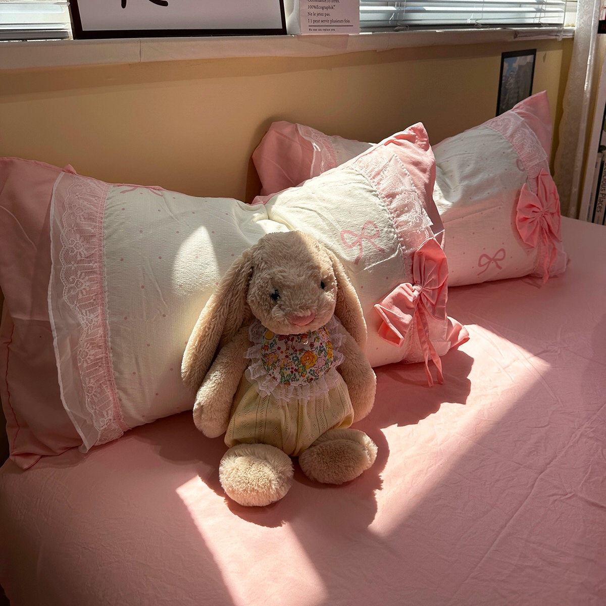 coquette aesthetic lush bedding set with big bow