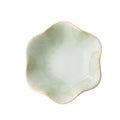 Green ceramic flower shaped jewelry tray