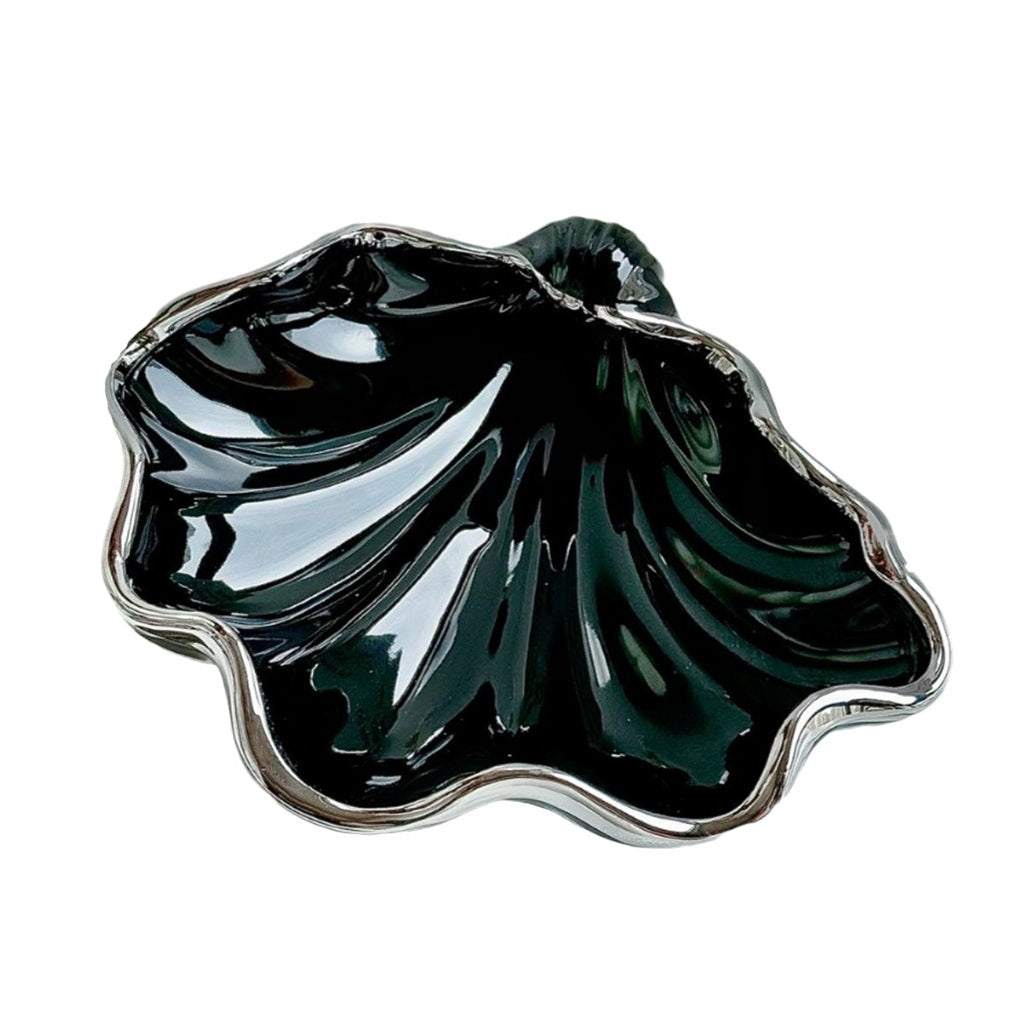 glossy seashell ceramic jewelry tray