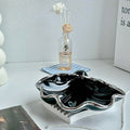 glossy seashell ceramic jewelry tray