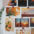 golden hour sunset photos wall collage postcard set roomtery