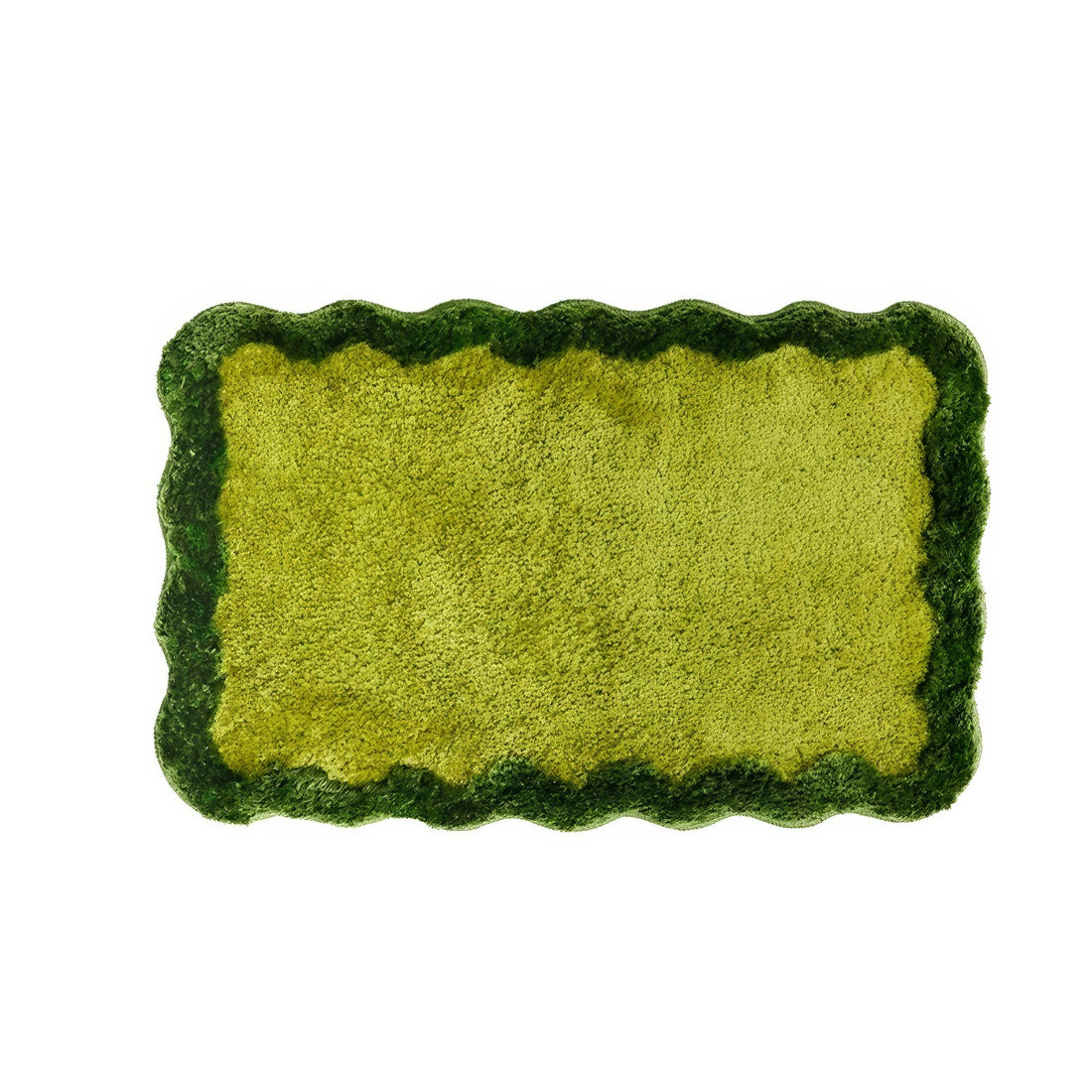 simple green wavy tufted accent rug 